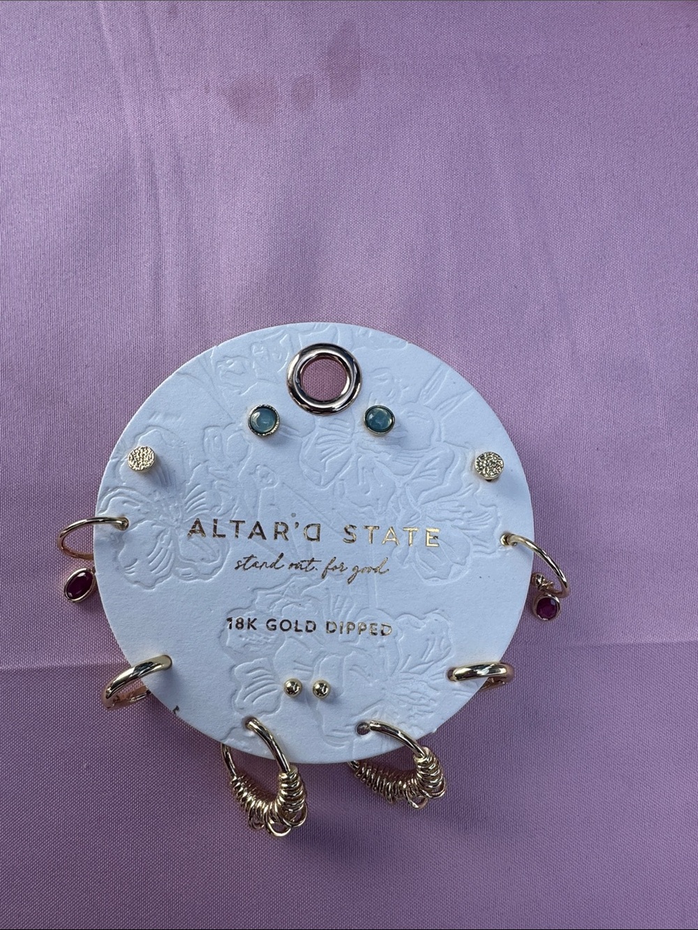 Earrings set on card